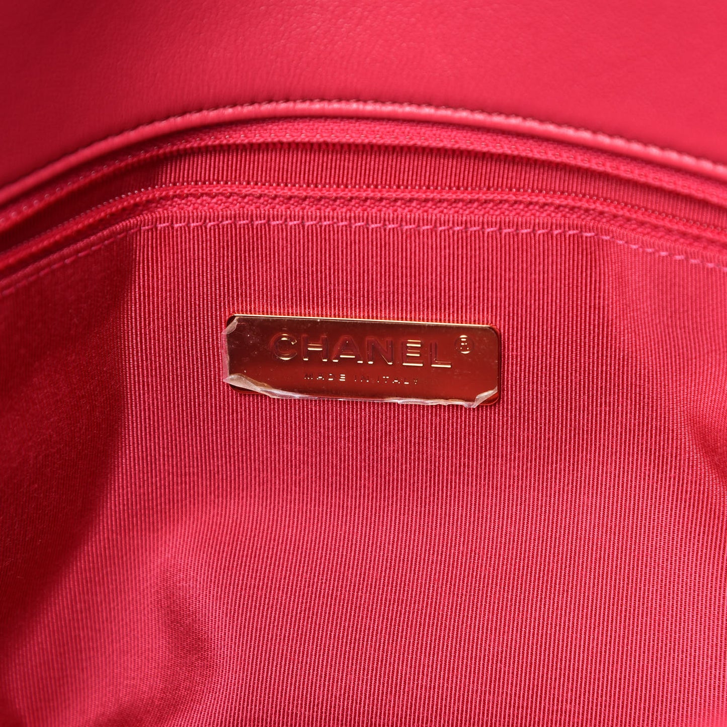 Lambskin Quilted Large Chanel 19 Flap Dark Pink