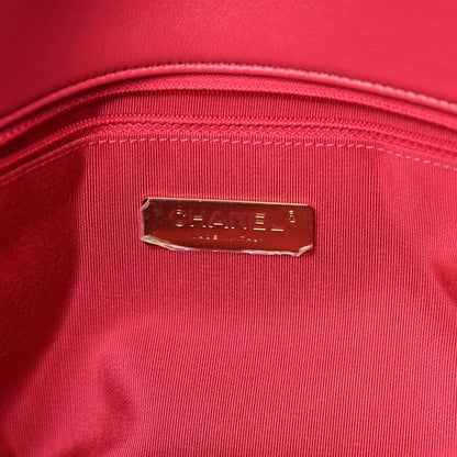 Chanel Lambskin Quilted Large Chanel 19 Flap Dark Pink 6 of 12