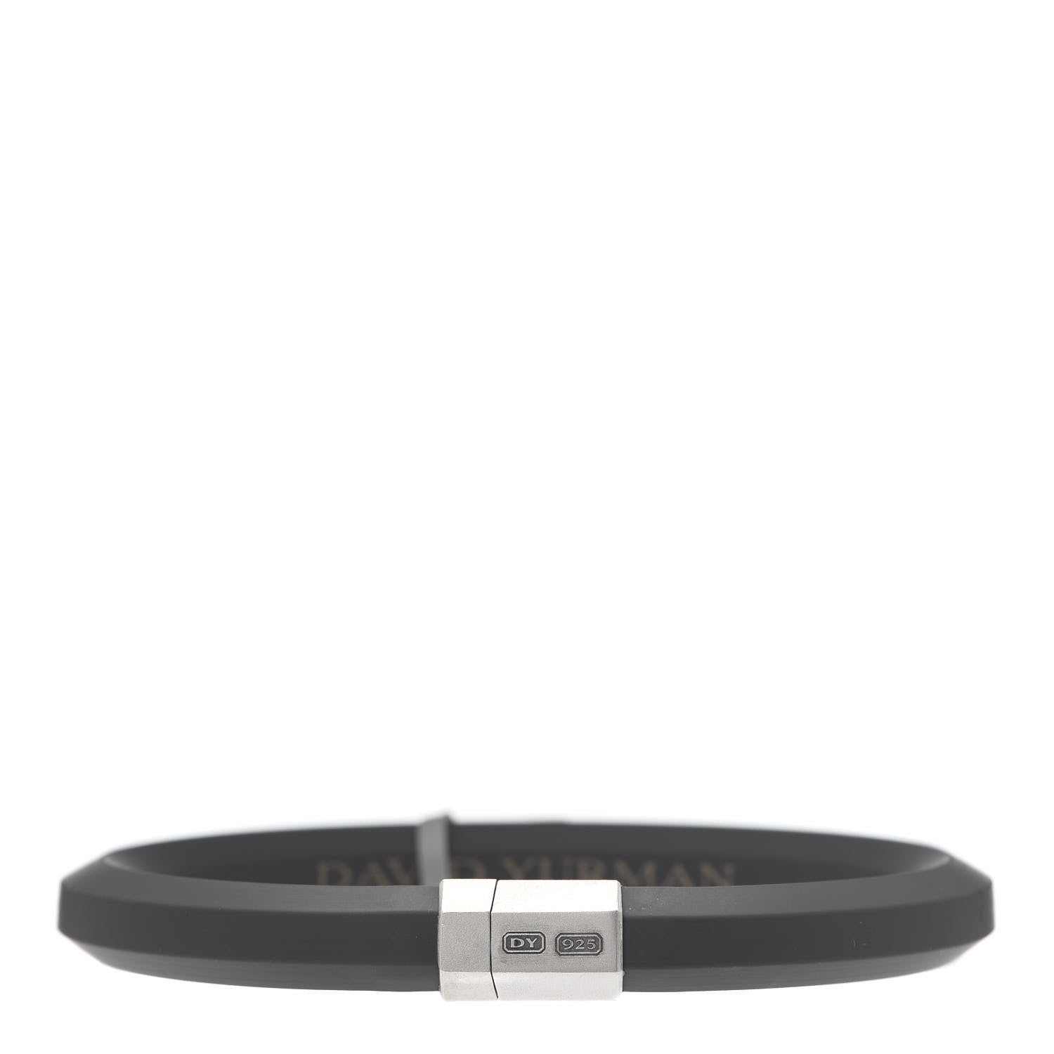 David Yurman Sterling Silver Rubber 10.5mm Hex Bracelet Gray 1 of 6