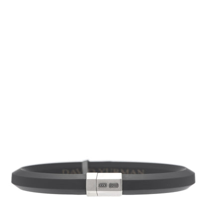 David Yurman Sterling Silver Rubber 10.5mm Hex Bracelet Gray 1 of 6