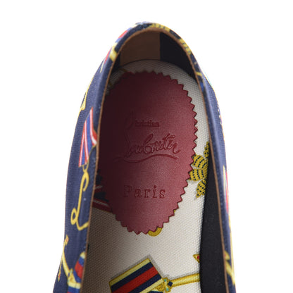 Christian Louboutin Tissu Mens Papi Hugo Medailles Flat Espadrille 42 Navy Gold 7 of 9