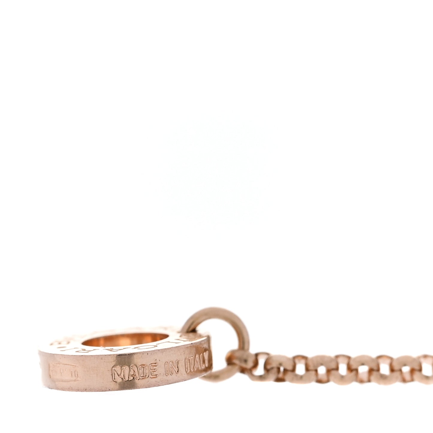 18K Rose Gold Diamond Small B.Zero1 Pave Pendant Necklace
