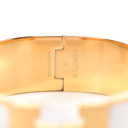 Hermes Enamel Wide Clic Clac H Bracelet GM White 5 of 6