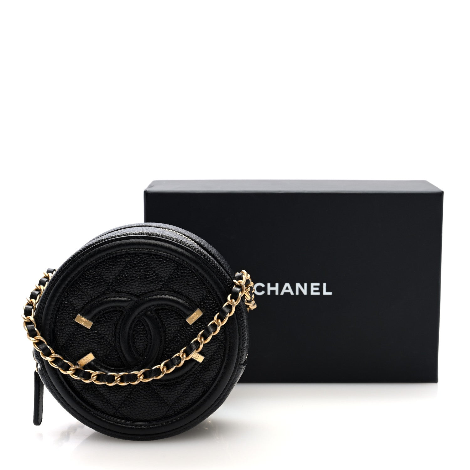 Chanel Caviar Quilted Round Filigree Crossbody Black 11 of 11