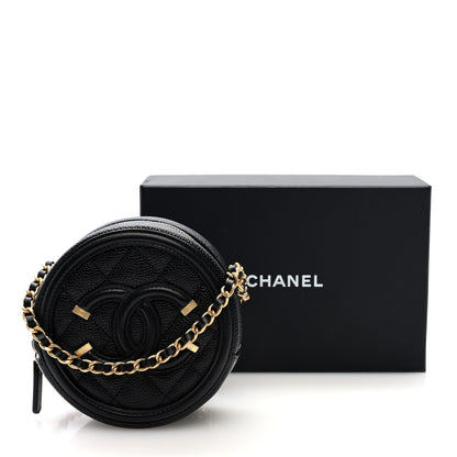 Chanel Caviar Quilted Round Filigree Crossbody Black 11 of 11