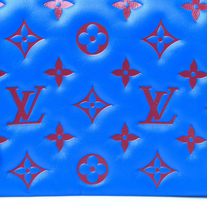 Louis Vuitton Lambskin Embossed Monogram Vuittamins Pochette Coussin Blue Red 10 of 10