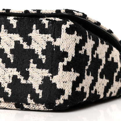 Christian Dior Technical Canvas Macro Houndstooth Medium Caro Bag Black White 10 of 10
