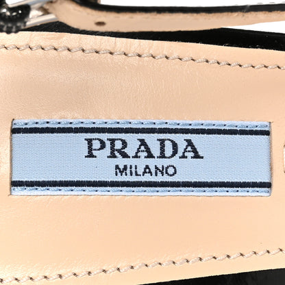 Prada Spazzolato Pointed Toe Slingback Pumps 39 Black 7 of 9