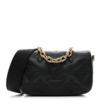Louis Vuitton Calfskin Bubblegram Wallet On Strap Black 1 of 10