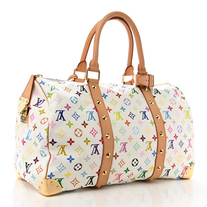 Louis Vuitton Monogram Multicolor Keepall 45 White 3 of 13