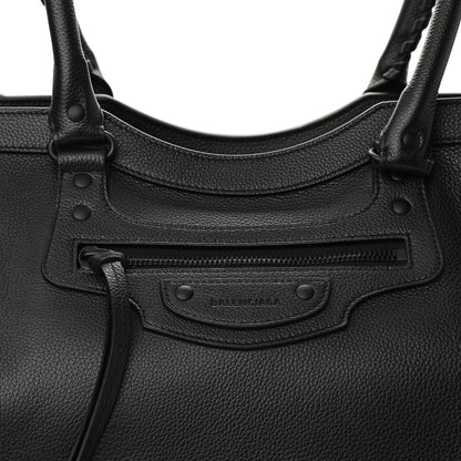Balenciaga Grained Calfskin Neo Classic Black Hardware Large Top Handle Bag Black 7 of 9