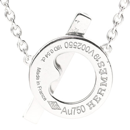 Hermes 18K White Gold Diamond Finesse Pendant Necklace 4 of 5
