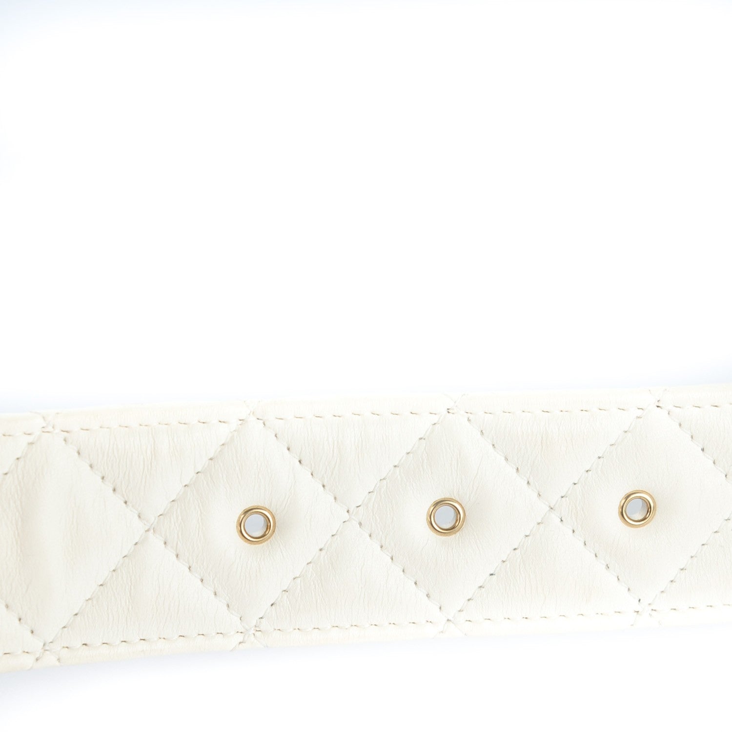 Chanel Lambskin Quilted CC Belt 100 40 Dark White 7 of 8