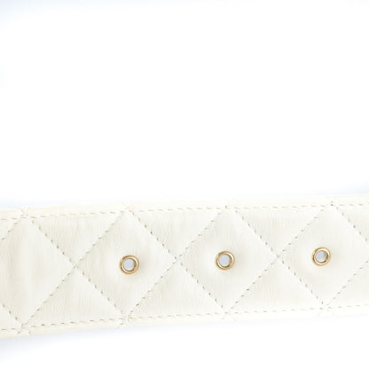 Chanel Lambskin Quilted CC Belt 100 40 Dark White 7 of 8