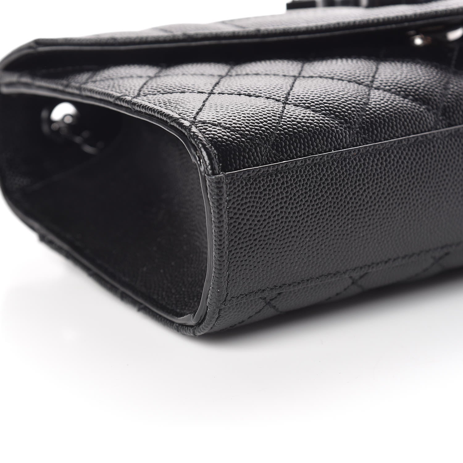 Saint Laurent Grain De Poudre Textured Mixed Matelasse Triquilt Small Monogram Satchel Black 9 of 10
