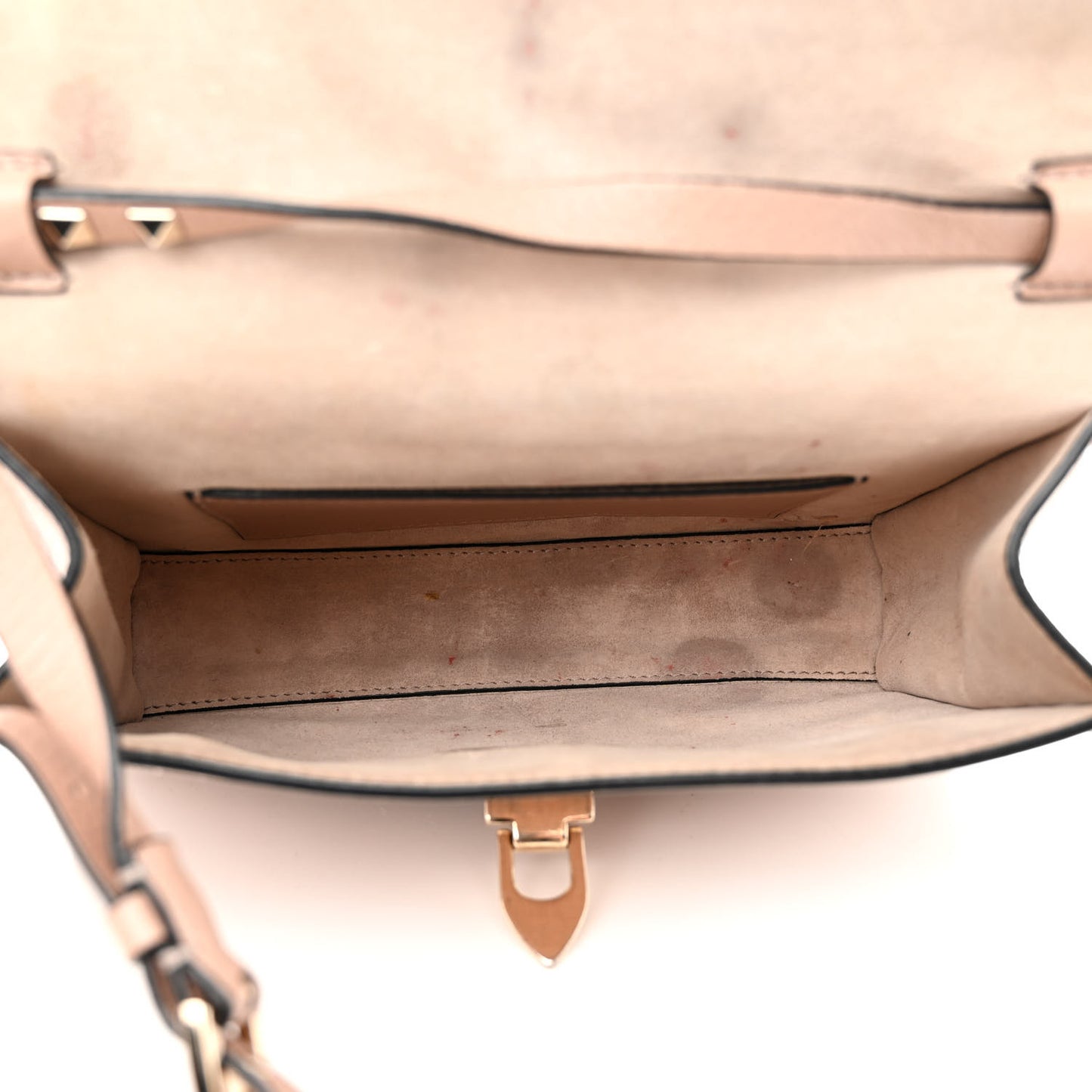 Pebbled Calfskin Medium Rockstud Flip Lock Crossbody Bag Poudre