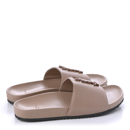 Saint Laurent Lambskin Joan Slide Sandals 38.5 Nude 4 of 10