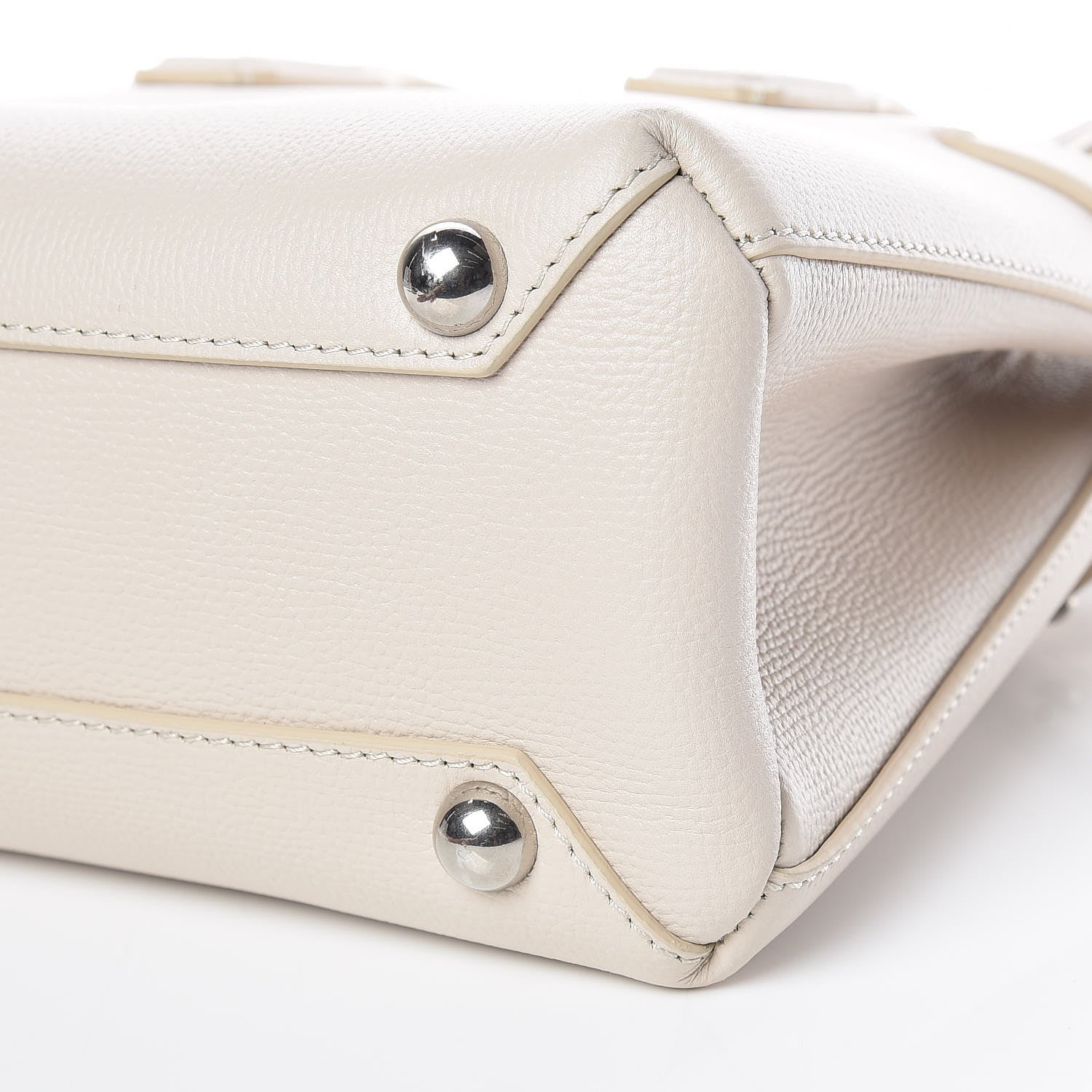 Burberry Grainy Calfskin House Check Small Banner Tote Limestone 9 of 9