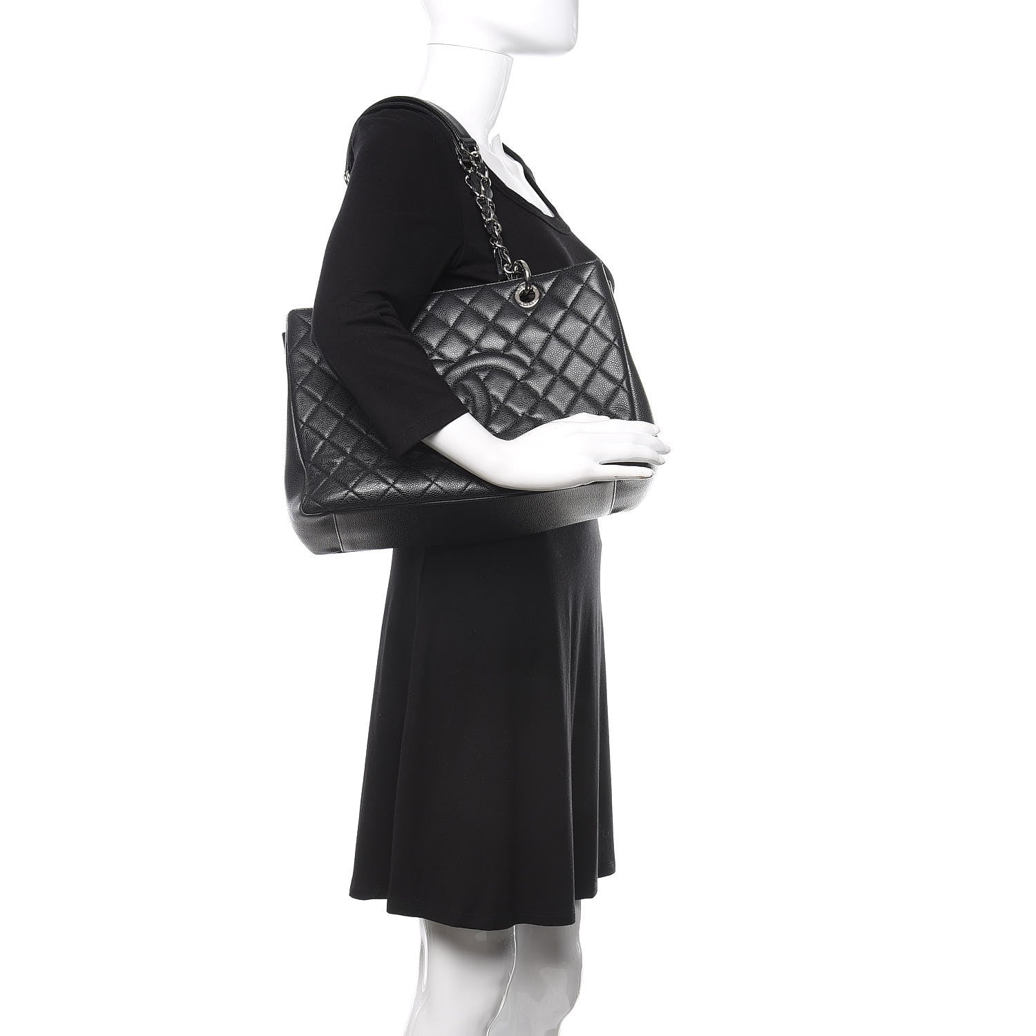 Chanel Caviar Quilted Grand Shopping Tote GST Black 2 of 10