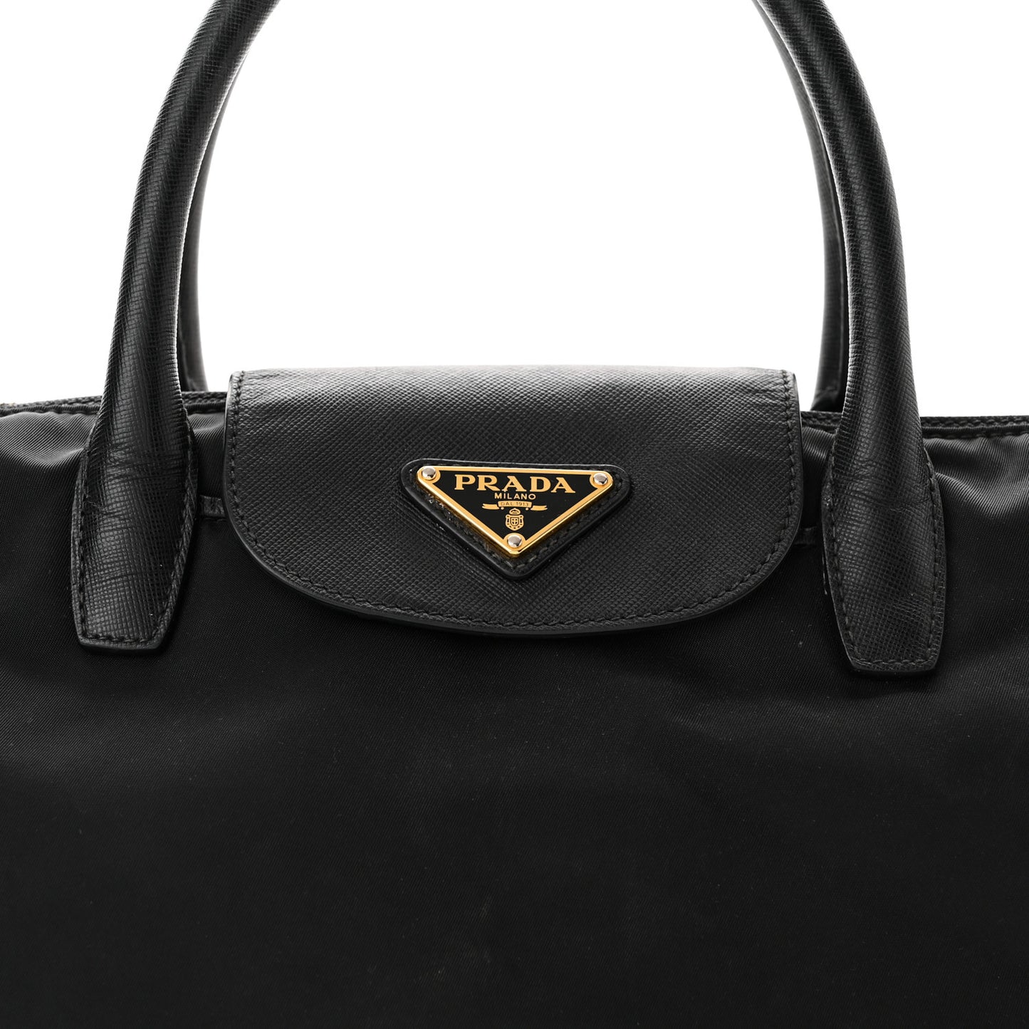 Tessuto Nylon Saffiano Tote Black
