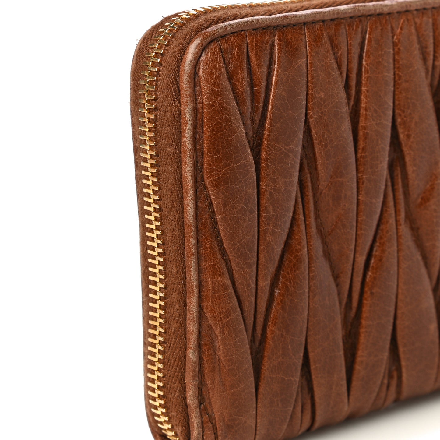 Matelasse Zip Around Wallet Brown