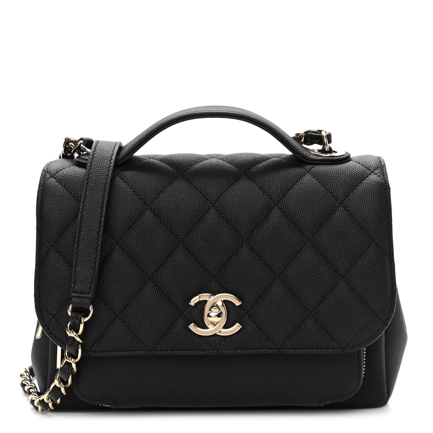 Caviar Quilted Medium Business Affinity Flap Black