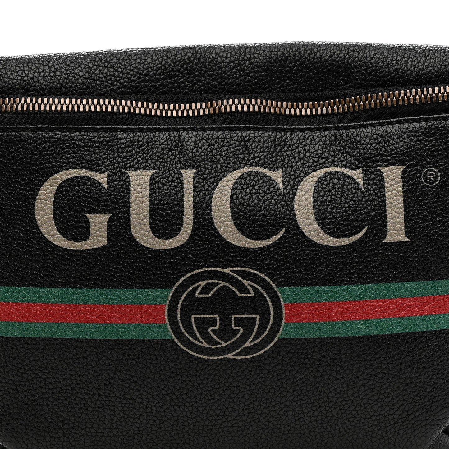 Grained Calfskin Logo Belt Bag Black