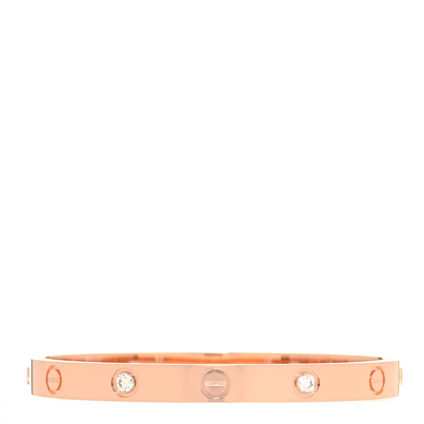 18K Pink Gold 4 Diamond LOVE Bracelet 17