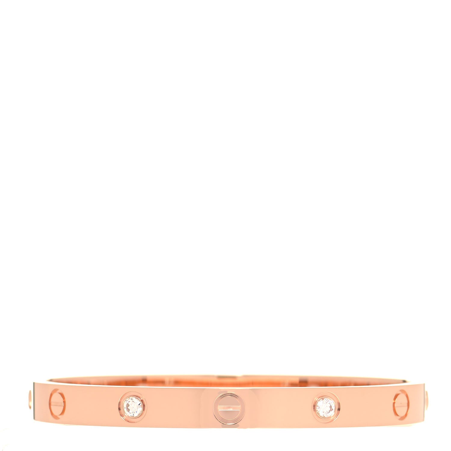 Cartier 18K Pink Gold 4 Diamond LOVE Bracelet 17 1 of 5