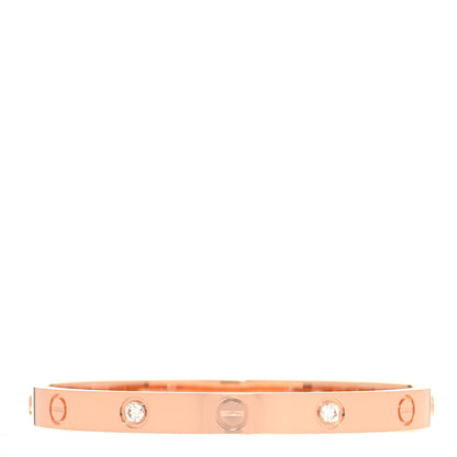 Cartier 18K Pink Gold 4 Diamond LOVE Bracelet 17 1 of 5