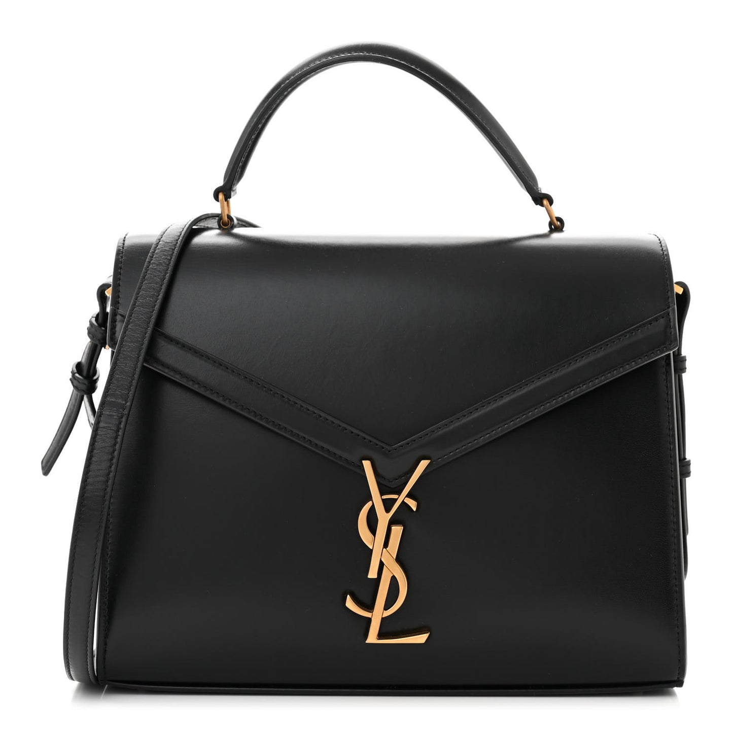 Smooth Calfskin Medium Classic Monogram Cassandra Top Handle Black Rouge Legion