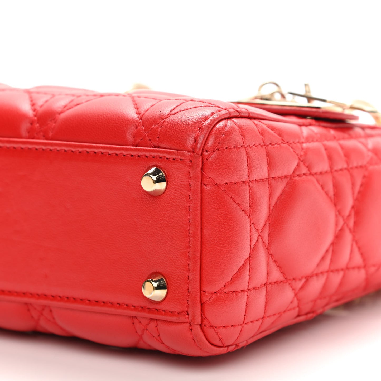 Lambskin Cannage Mini Lady Dior Geranium