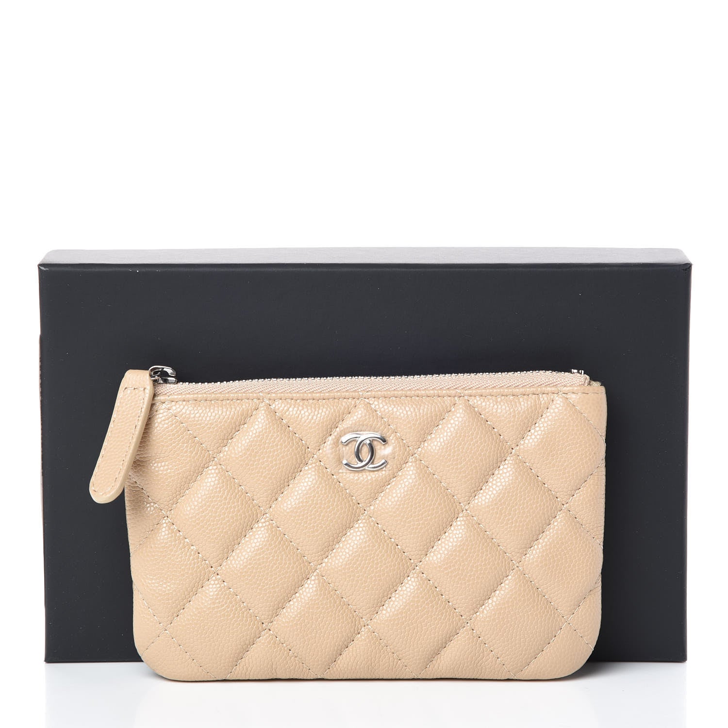 Chanel Caviar Quilted Small Cosmetic Case Beige 9 of 9