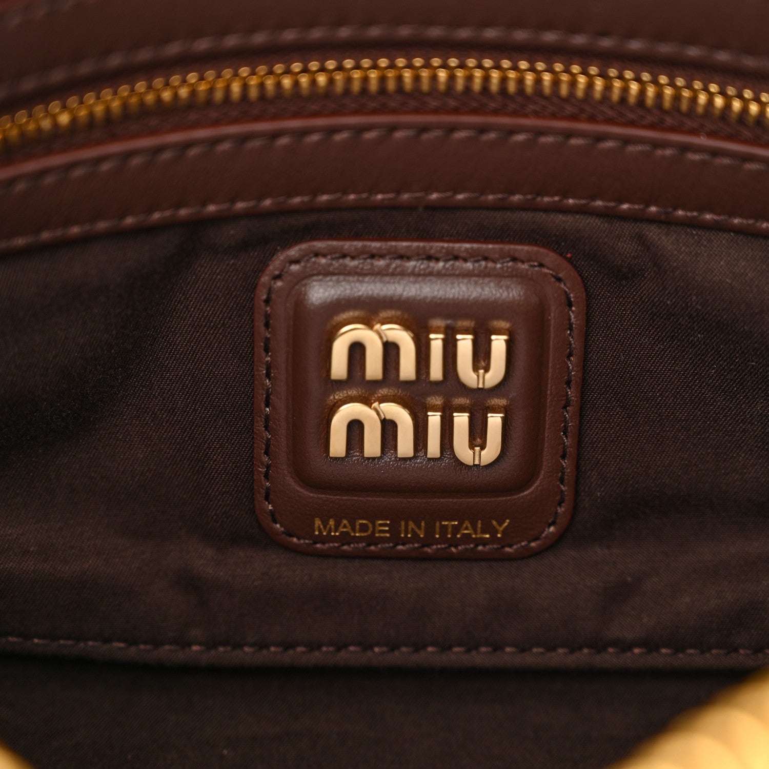 Miu Miu Calfskin Softy Small Beau Contrast Top Handle Bag Briarwood White 6 of 9