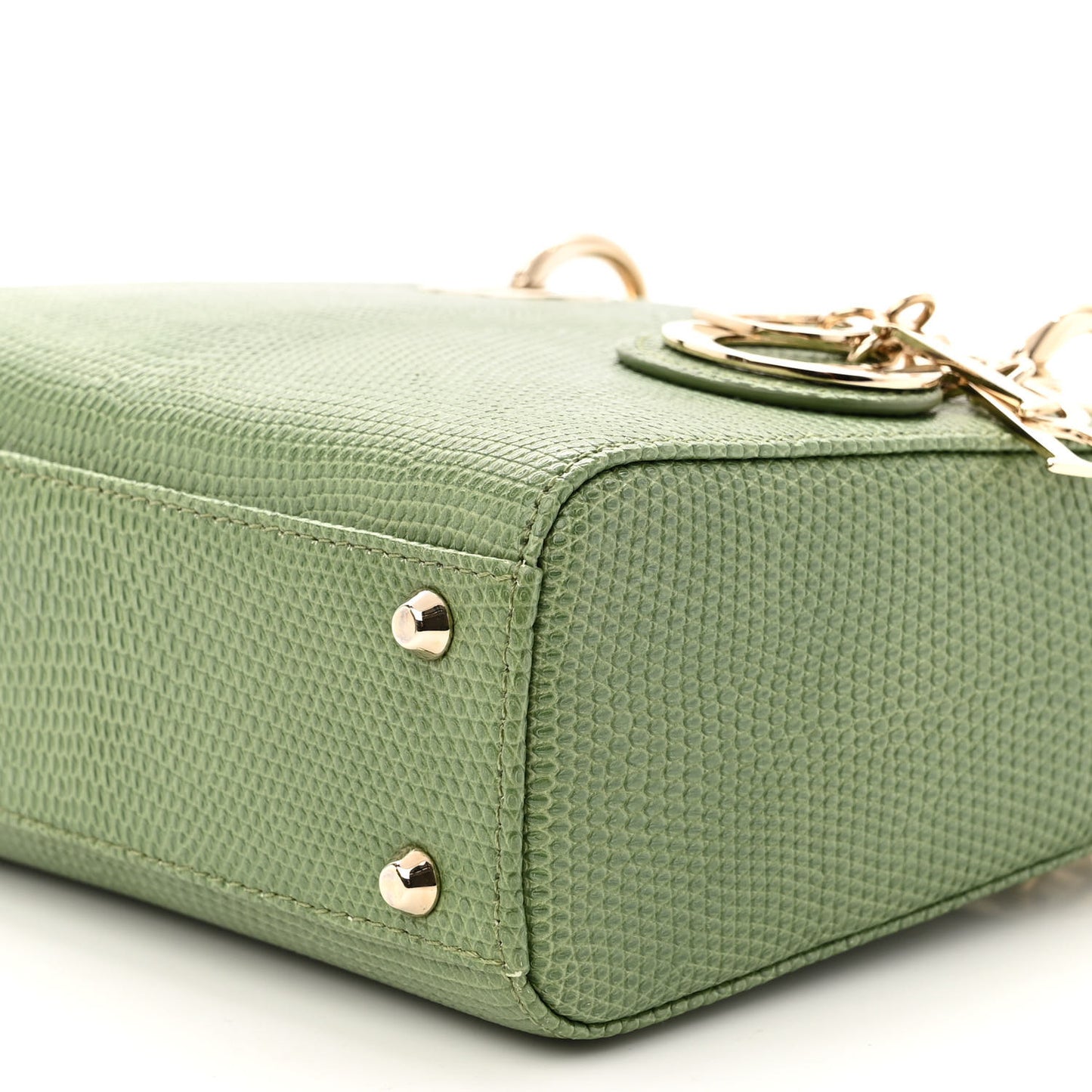 Lizard Mini Lady Dior Vert Saule