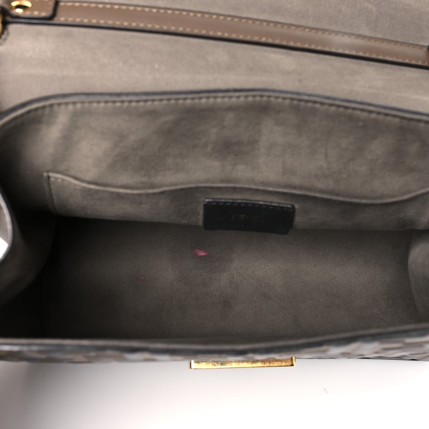 Fendi Vitello Century F is Fendi Bi-Color FF 1974 Embossed Kan I Shoulder Bag Maya Black 5 of 10