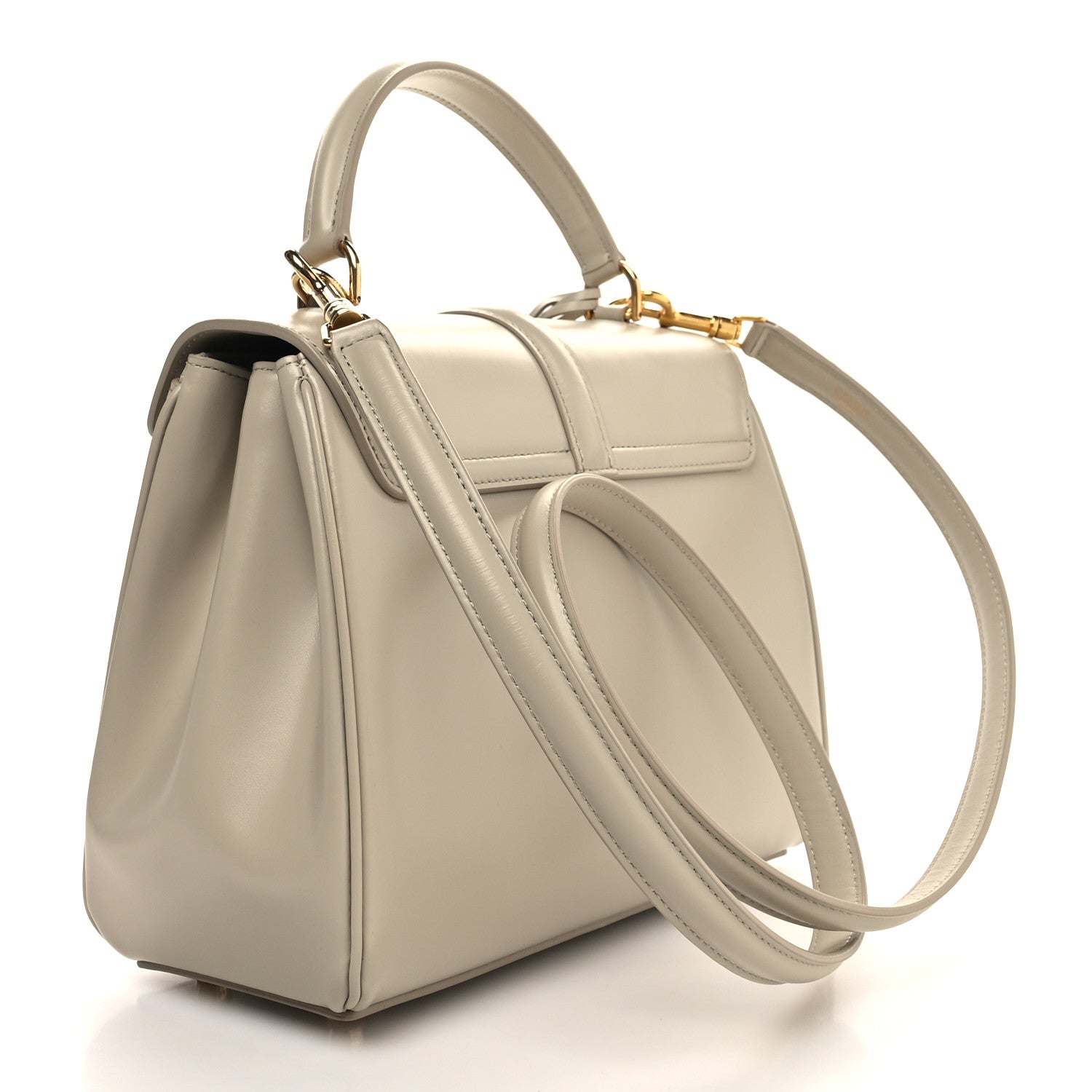 Celine Satinated Calfskin Small 16 Top Handle Bag Beige 3 of 11