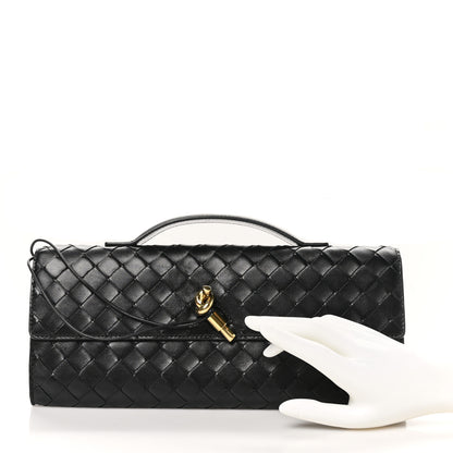 Bottega Veneta Nappa Intrecciato Long Andiamo Top Handle Clutch Black 2 of 7