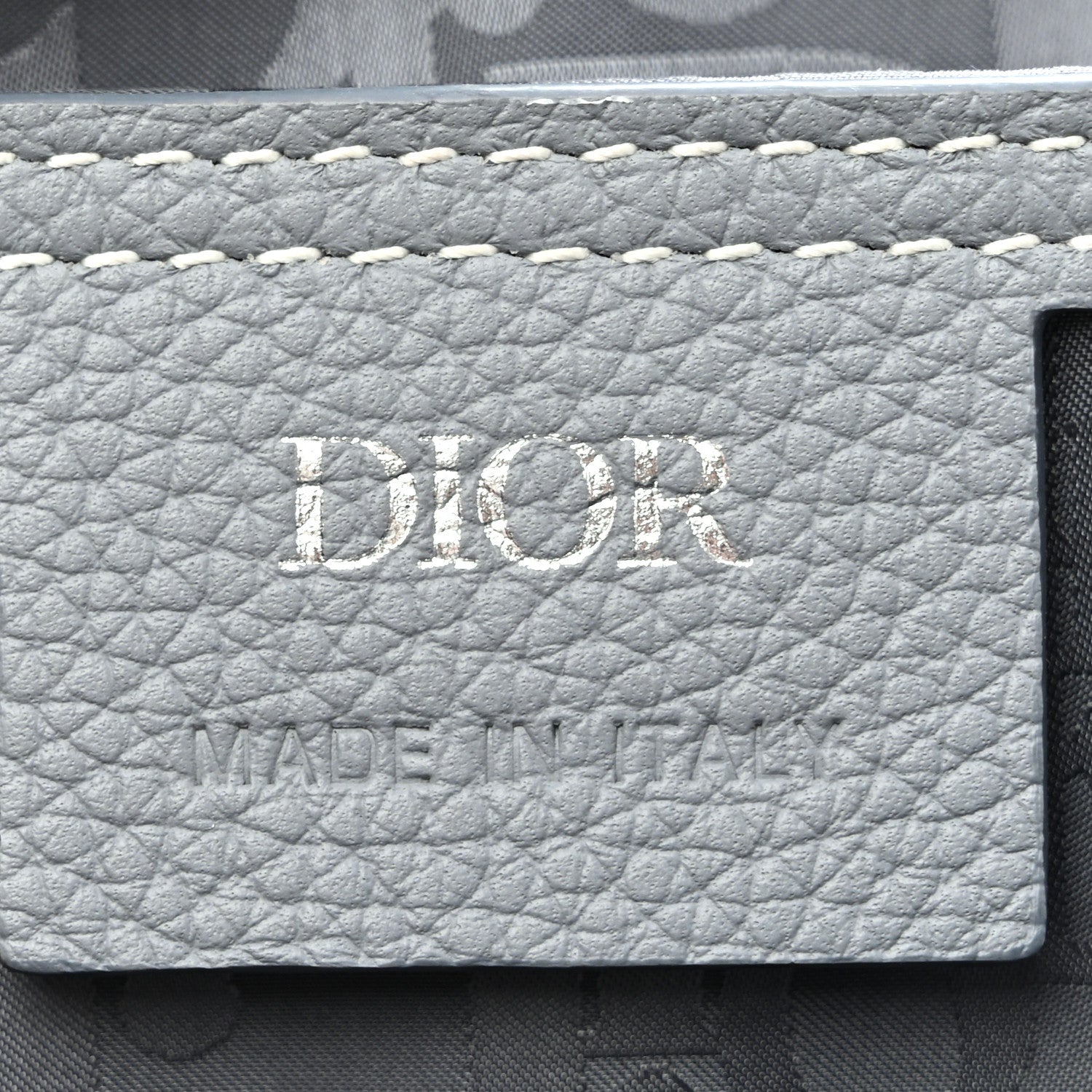 Christian Dior Grained Calfskin Large Saddle Messenger Bag Deep Grey 6 of 12