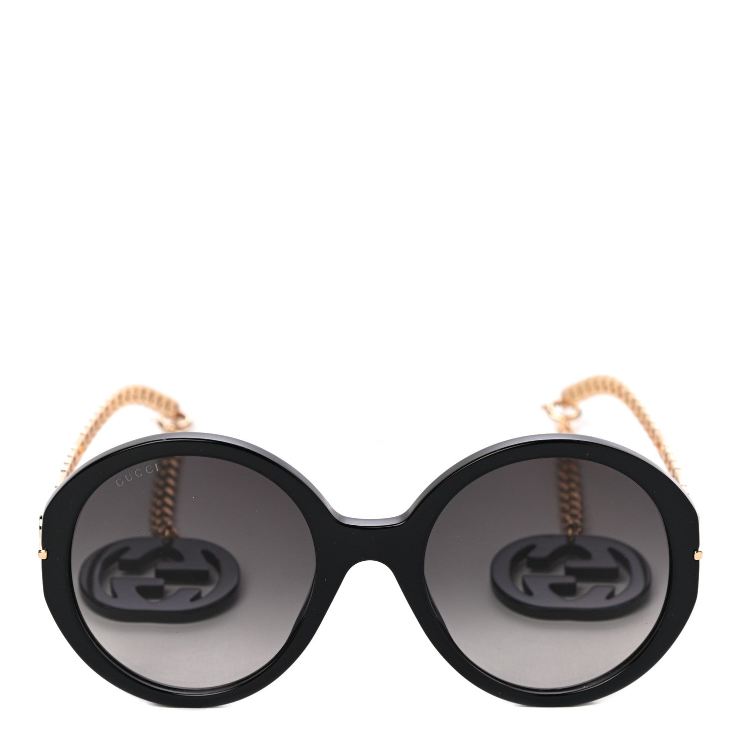 Gucci Acetate Detachable Charm Oversized Frame Round Sunglasses GG0726S Black 4 of 8