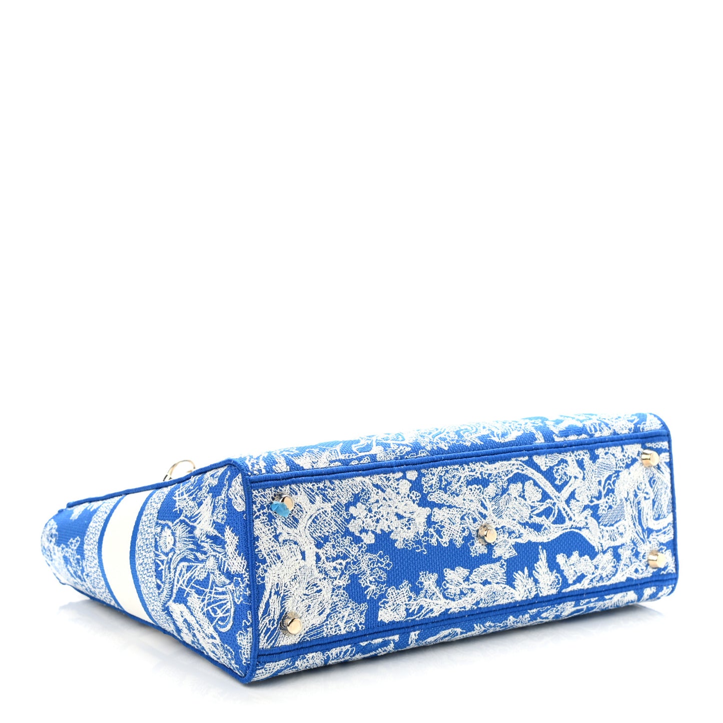 Toile de Jouy Embroidered Large Lady D-Lite Fluorescent Blue