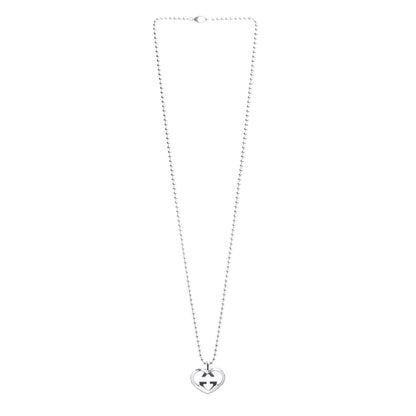 Gucci Sterling Silver Britt Heart Pendant Necklace 3 of 5