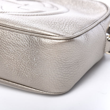 Gucci Metallic Pebbled Calfskin Small Soho Disco Bag Golden Beige 9 of 12