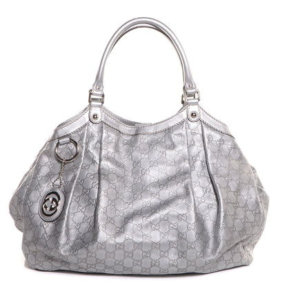 Gucci Guccissima Large Sukey Tote Silver 1 of 7