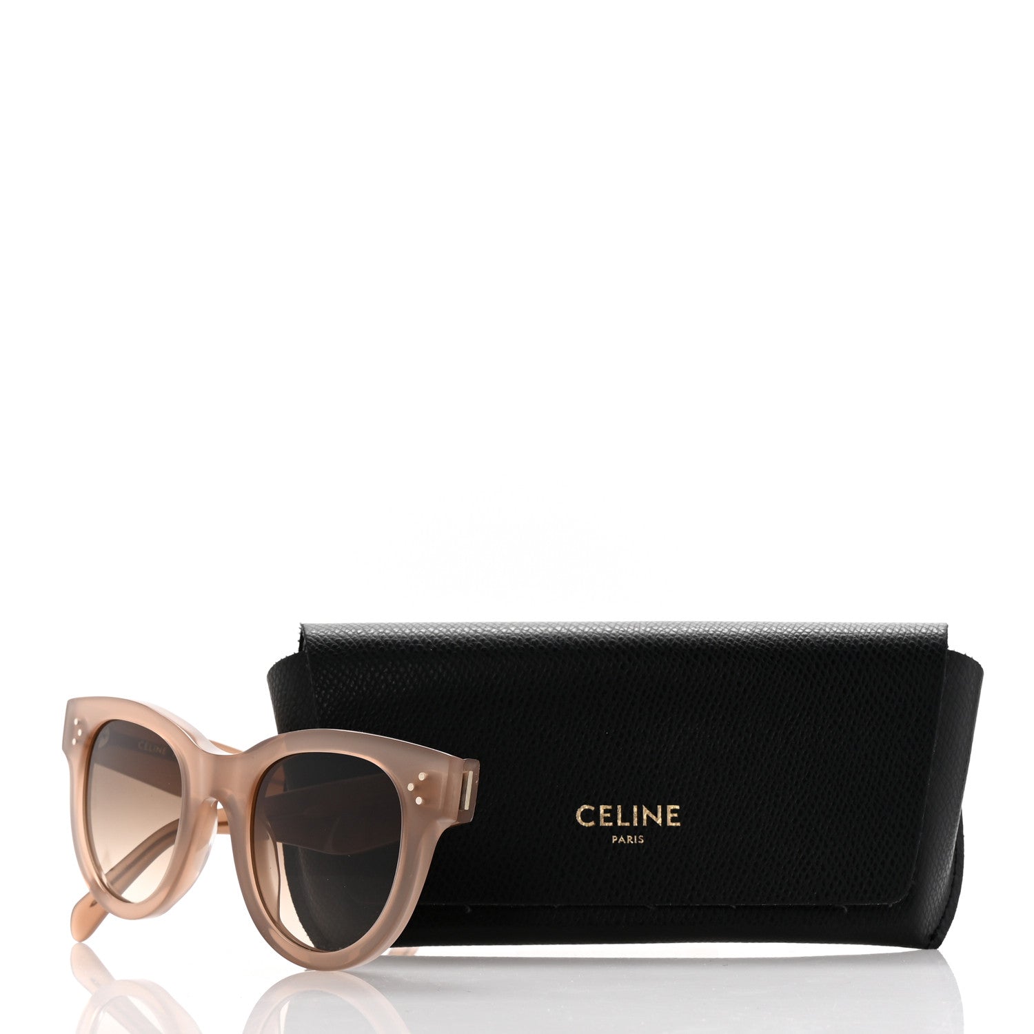 Celine Acetate Studded Mineral Round Sunglasses CL4003IN Light Brown 8 of 8