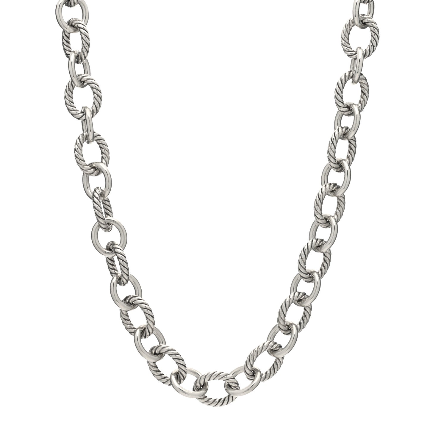 Sterling Silver 12mm Oval Link Necklace