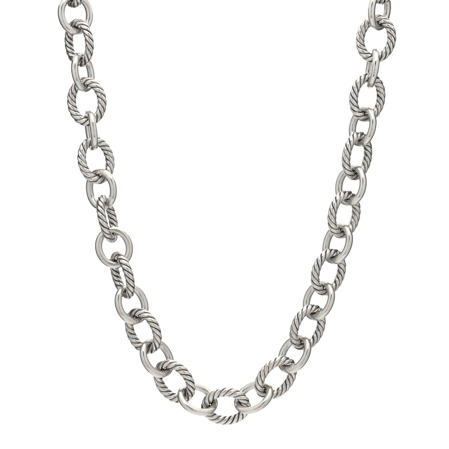 David Yurman Sterling Silver 12mm Oval Link Necklace 1 of 3
