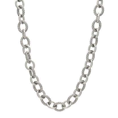 David Yurman Sterling Silver 12mm Oval Link Necklace 1 of 3