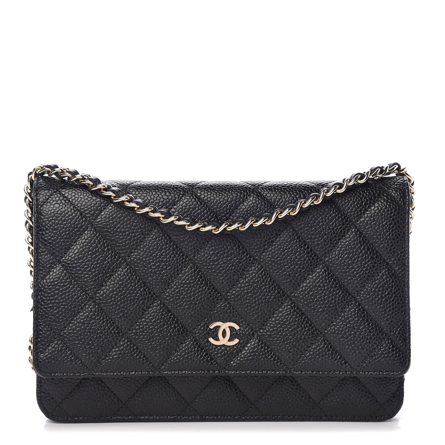 Caviar Quilted Wallet On Chain WOC Black