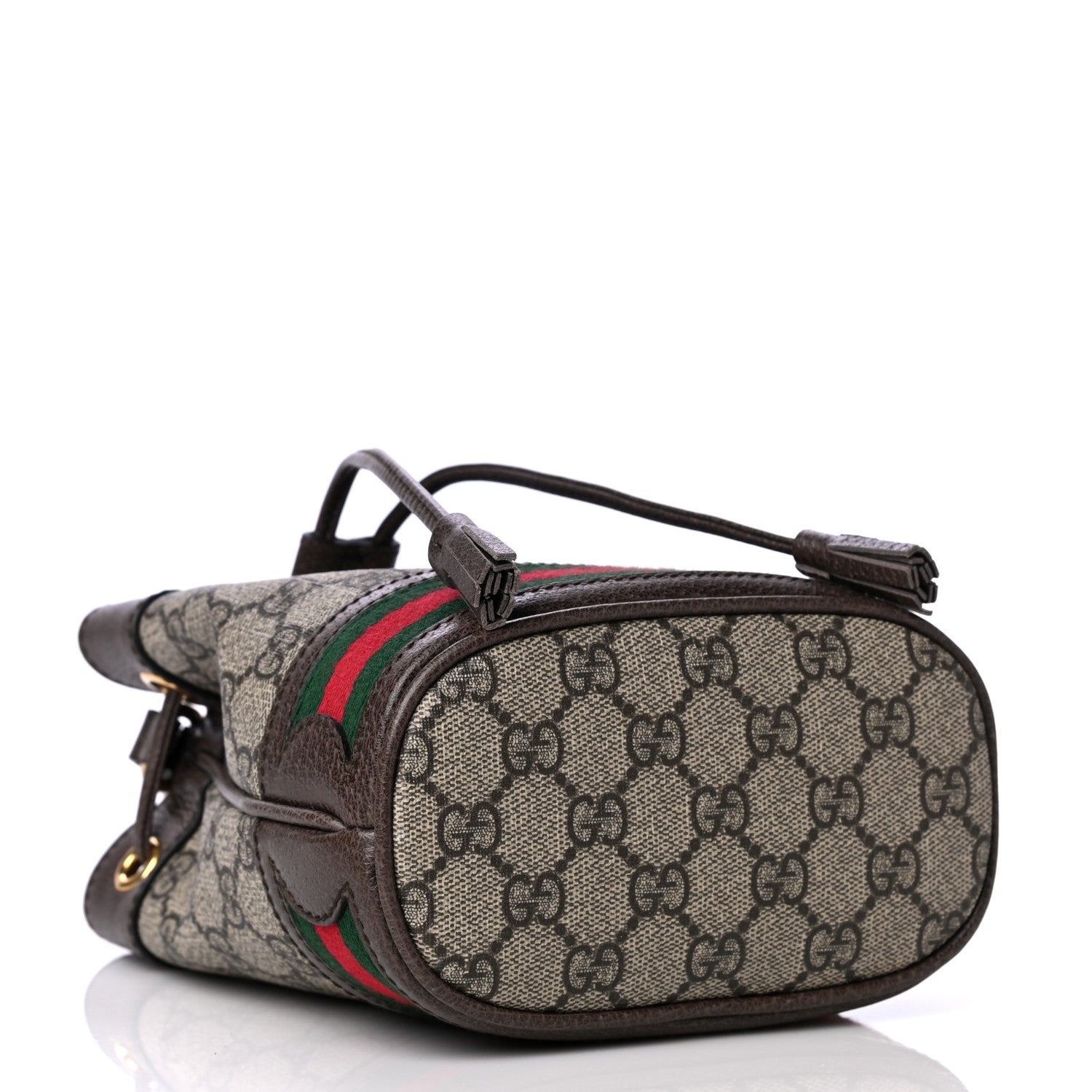 Gucci GG Supreme Monogram Web Mini Ophidia Bucket Bag Brown 3 of 4